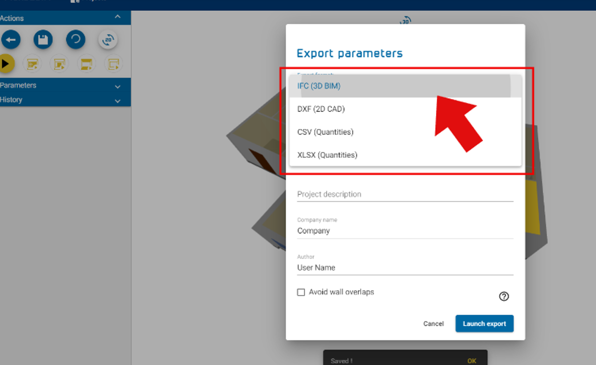 Plans2BIM IFC DXF CSV